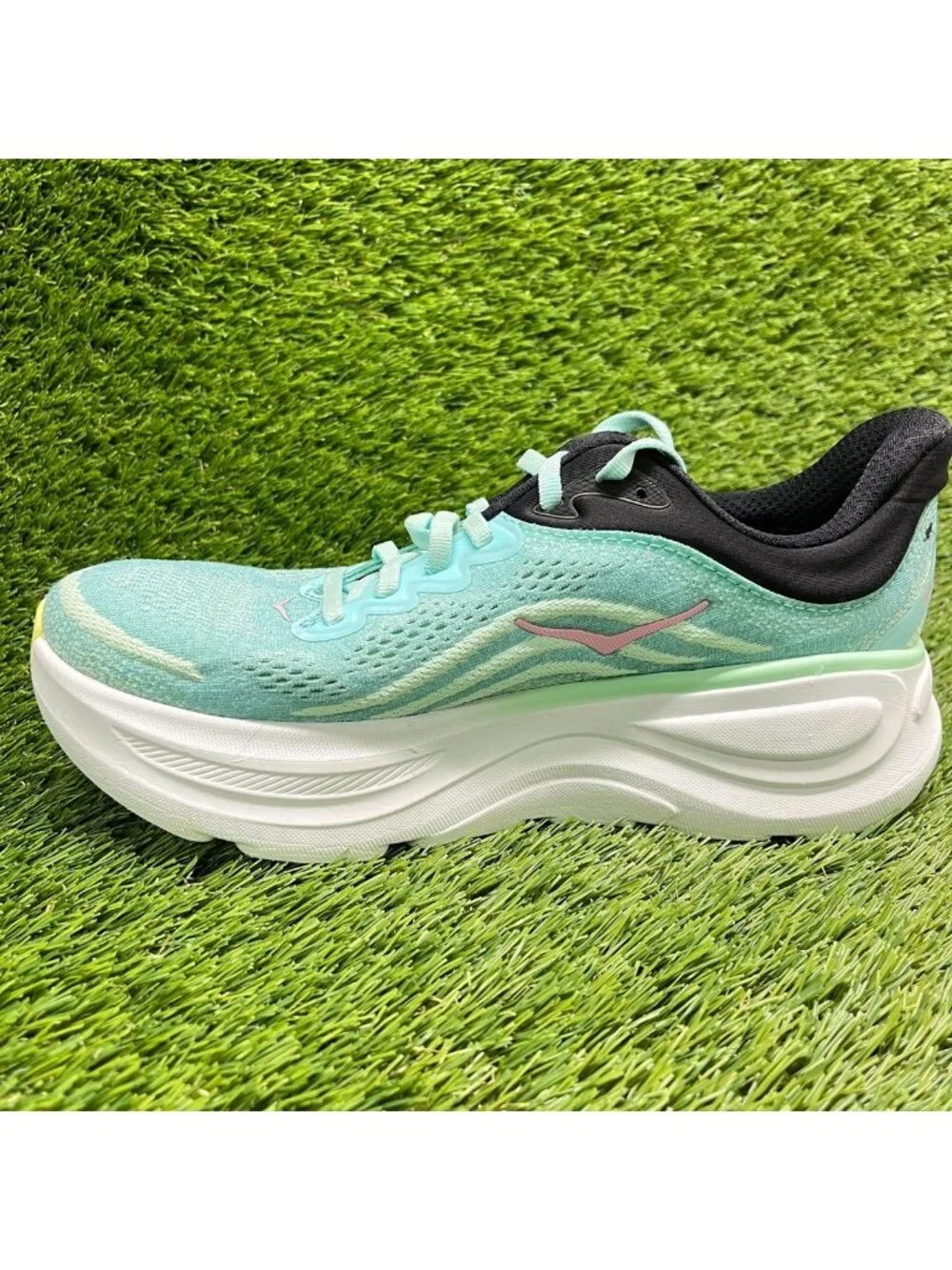 Hoka One One Bondi 9 Womens Size 8.5 Blue Pink Athletic Running Shoes Sneakers